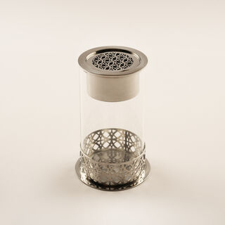 Homez Glass & Stainless Steel Oud Burner Kairouan Collection 14*14*9Cm