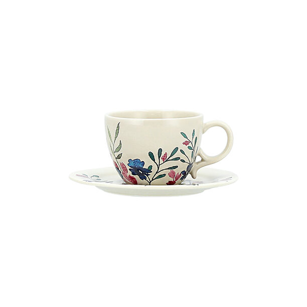 Off white stoneware English coffee cups set 8 pcs image number 2