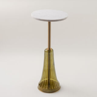 Homez marble side table 30*64cm, olive green
