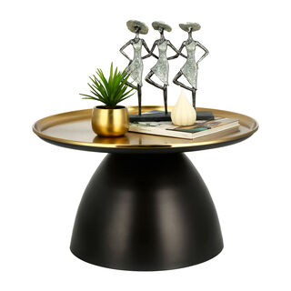 Metal Coffee Table Base Gold Top Black