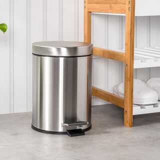 Eko Luna Metal Pedal Bin Silver 5 L