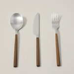La Mesa 18 pcs cutlery set with wooden handle, silver image number 0
