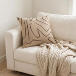 Homez Beige Abstract Line Cushion Cover, 45*45Cm image number 1