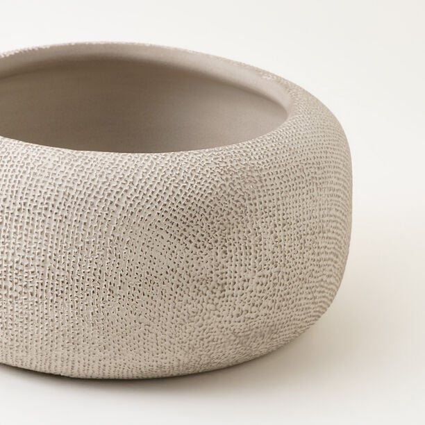 Homez clay pot bowl 25.5*25,5*12cm, grey image number 2