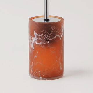 Homez clear polyresin toilet brush holder, brown9.6*9.6*42cm