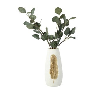 Ceramic Vase Feather Gold 