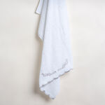 Flower Edge Embroidered Border 100% Cotton Hand Towel White 100% Cotton 50*100 cm image number 0