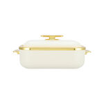 La Mesa matte off white & gold plastic food warmer 4L image number 0