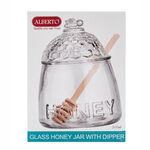  Glass Honey Jar With Wood Dipper image number 2