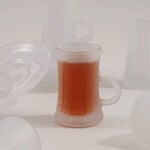 Dallaty 12pcs glass tea set, white frosted image number 6