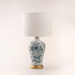 Homez blue & white ceramic table lamp 38*38*62 cm image number 0