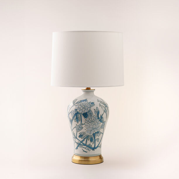 Homez blue & white ceramic table lamp 38*38*62 cm image number 0