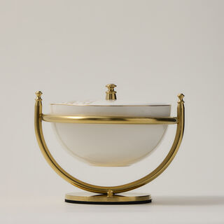 Dallaty white porcelain nut bowl with stand
