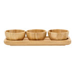 Alberto 3 Picese Bamboo Dip Bowls Set On Base image number 3