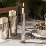 Mawaddah silver stainless steel taper candles holder Mawaddah collection 5*5*26 cm image number 0