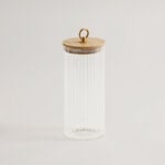 Alberto glass canister with bamboo lid 9*9*15.5cm image number 0