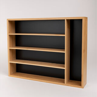Bamboo Cutlery Organizer Black Surface