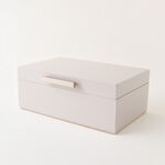 هومز صندوق مجوهرات صغير وطبقتين للتخزين أم دي أف 26*19*13سم، رمادي image number 0