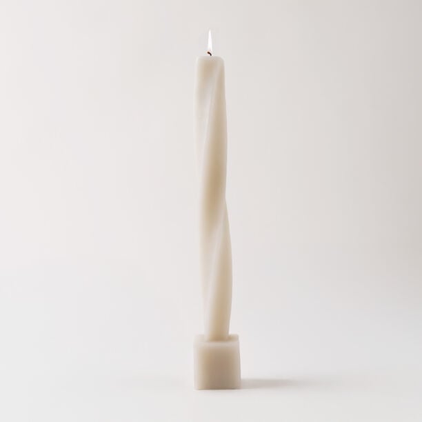homez candle with square base 4*4*29cm, white image number 1
