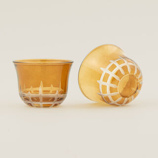 Dallaty 6pcs arabic coffee cup set, brown