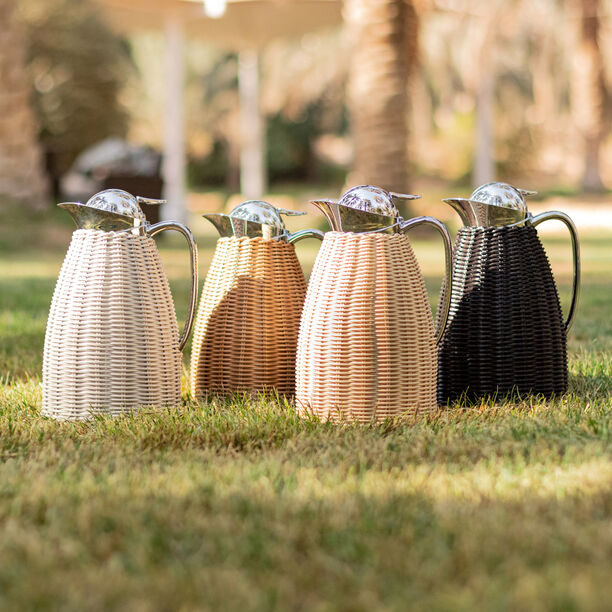 Dallaty Stainless Steel Vacuum Flask Rattan With Design Of Bamboo Grey 1L image number 0