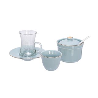 Arabic Tea Glass Set 20 Pieces Tiffany Color