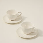 Off white porcelain Asian tea cups set 11 pcs image number 4