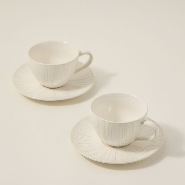 Off white porcelain Asian tea cups set 11 pcs image number 4