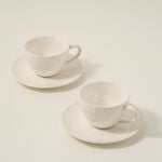 Off white porcelain Asian tea cups set 11 pcs image number 4