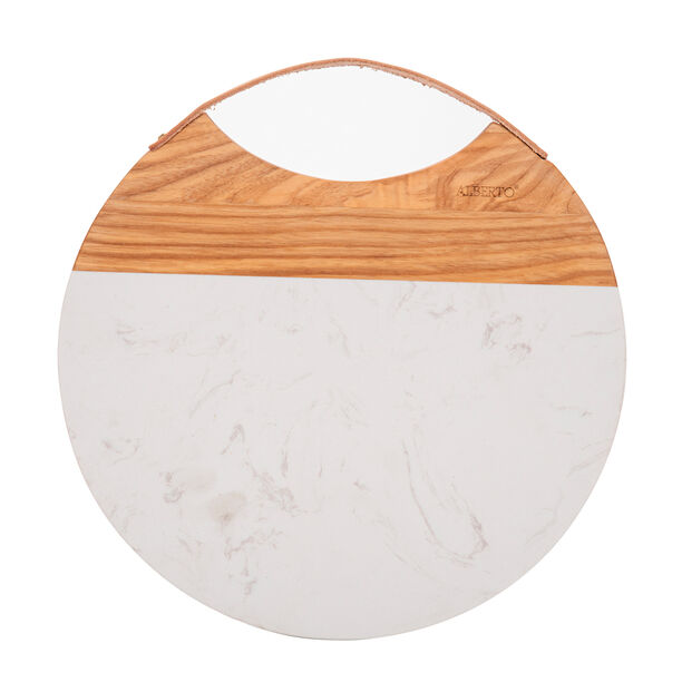 Alberto Marble Cutting And Serving Board With Wooden Hand image number 1