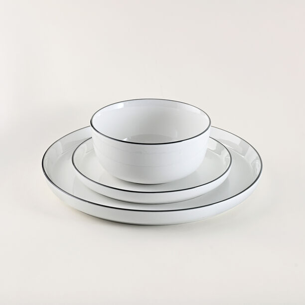 La Mesa 12pcs stoneware dinner set, ًwhite image number 1