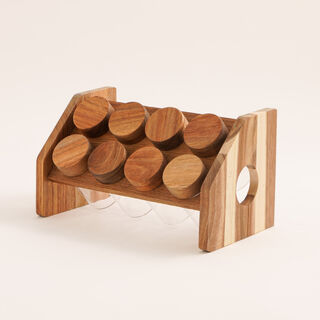 8 Pcs spices set with acacia wood stand