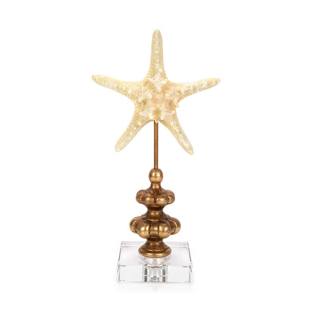 Home Accent Star Fish With Crystal Base Cream&Gold image number 1