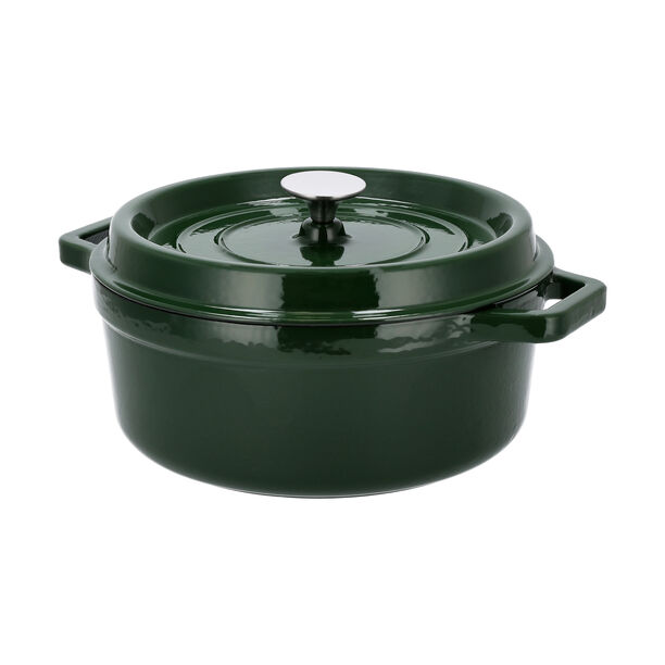 Alberto cast iron dark green casserole 28 cm image number 1