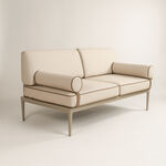 Homez Aluminiuminum Double Sofa, Beige 145*80*66 Cm image number 0