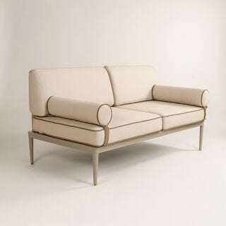Homez Aluminiuminum Double Sofa, Beige 145*80*66 Cm