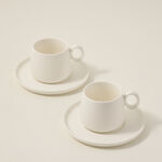 Dallaty white porcelain English tea cups set 12 pcs image number 2