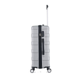 3 Piece Abs Trolley Case Set Horizontal Stripes Silver 20/24/28"