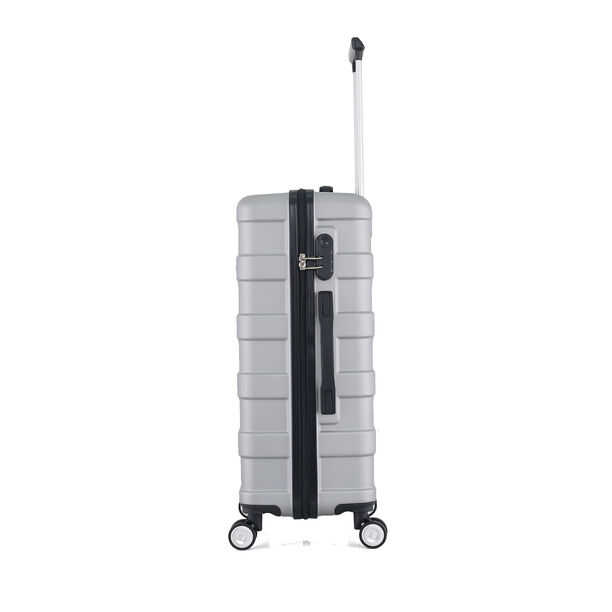3 Piece Abs Trolley Case Set Horizontal Stripes Silver 20/24/28" image number 5