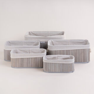 Natural Bamboo Basket Set 5 Pisces