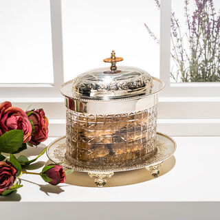 AMBRA SILVER PLATED BISCUIT BOX