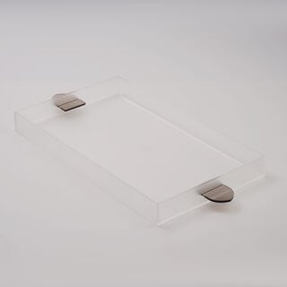 Qurtuba Collection Dallaty Acrylic Tray Brown Handle, 59.5*30*5 cm