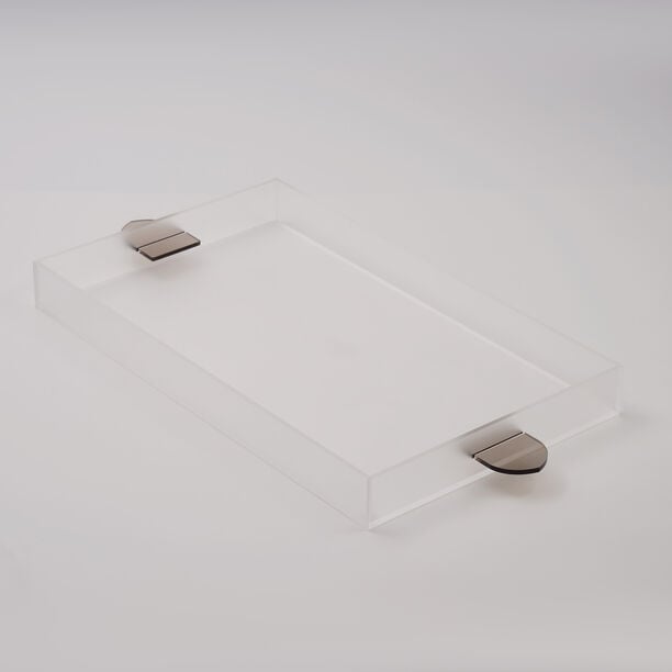 Qurtuba Collection Dallaty Acrylic Tray Brown Handle, 59.5*30*5 cm image number 0