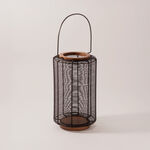 Homez metal and wood cage lantern, black 20.5*20.5*35 cm image number 0