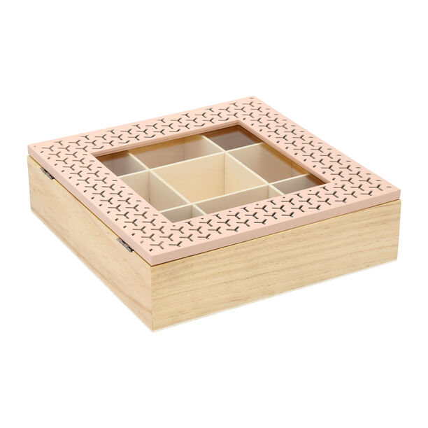 Tea Box 9 Sections Beige and Orange image number 0