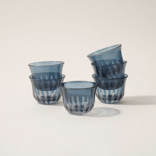 Dallaty glass 6pcs coffee cup set, blue