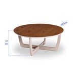 Homez glen centre table, walnut 90*90*37 cm image number 1