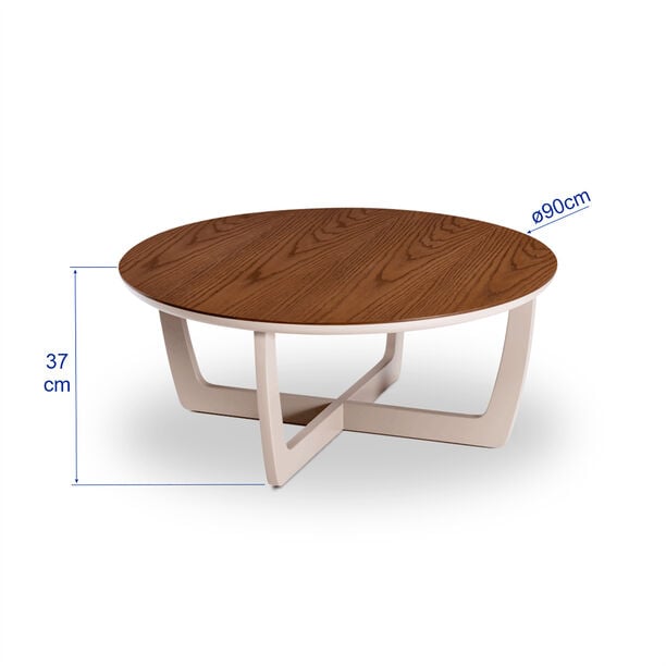 Homez glen centre table, walnut 90*90*37 cm image number 1