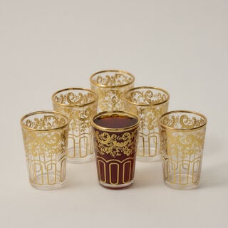 Moroccan Tea Glass Transparent Real Gold Vol:6Oz