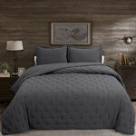 Cottage 2Pcs Twin Size Comforter Set, Dark Grey, 180*220Cm image number 0